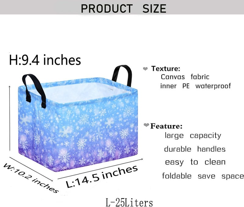 KUNRO Christmas Gift Storage Basket Rectangle Storage Organizer for Nursery Hamper Home Bedroom Laundry Hamper Shelf Baskets. - Image 2